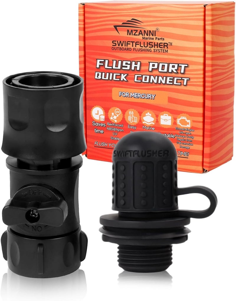 MZANNI Store SWIFTFLUSHER Outboard Quick Connect Flush Kit for Mercury, Suzuki，Yamaha & Honda，Outboard Flush Kit，Flush Port Quick Connect，Outboard Engine Motor Flushers，Outboard Engine Flush Adapter - Image 1